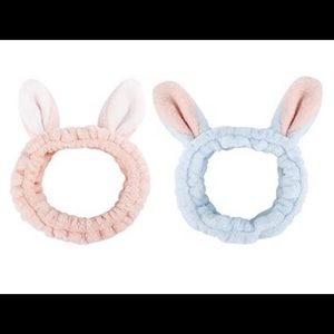 Bunny Wash/Makeup Hairband, Pink & Blue Bundle